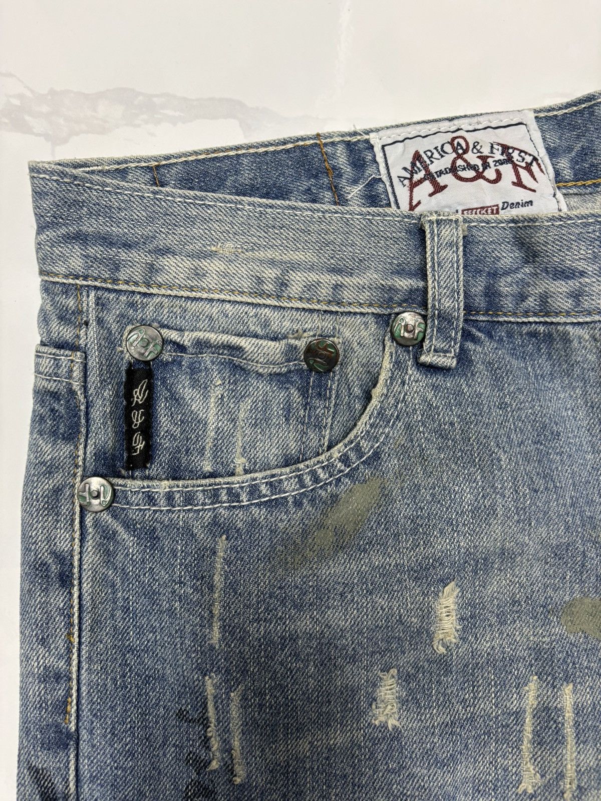 Acne Studios BAGGY FLARE DISTRESS PAINTER JEANS ABERCROMBIE & FITCH STYLE Size US 35 - 10 Thumbnail