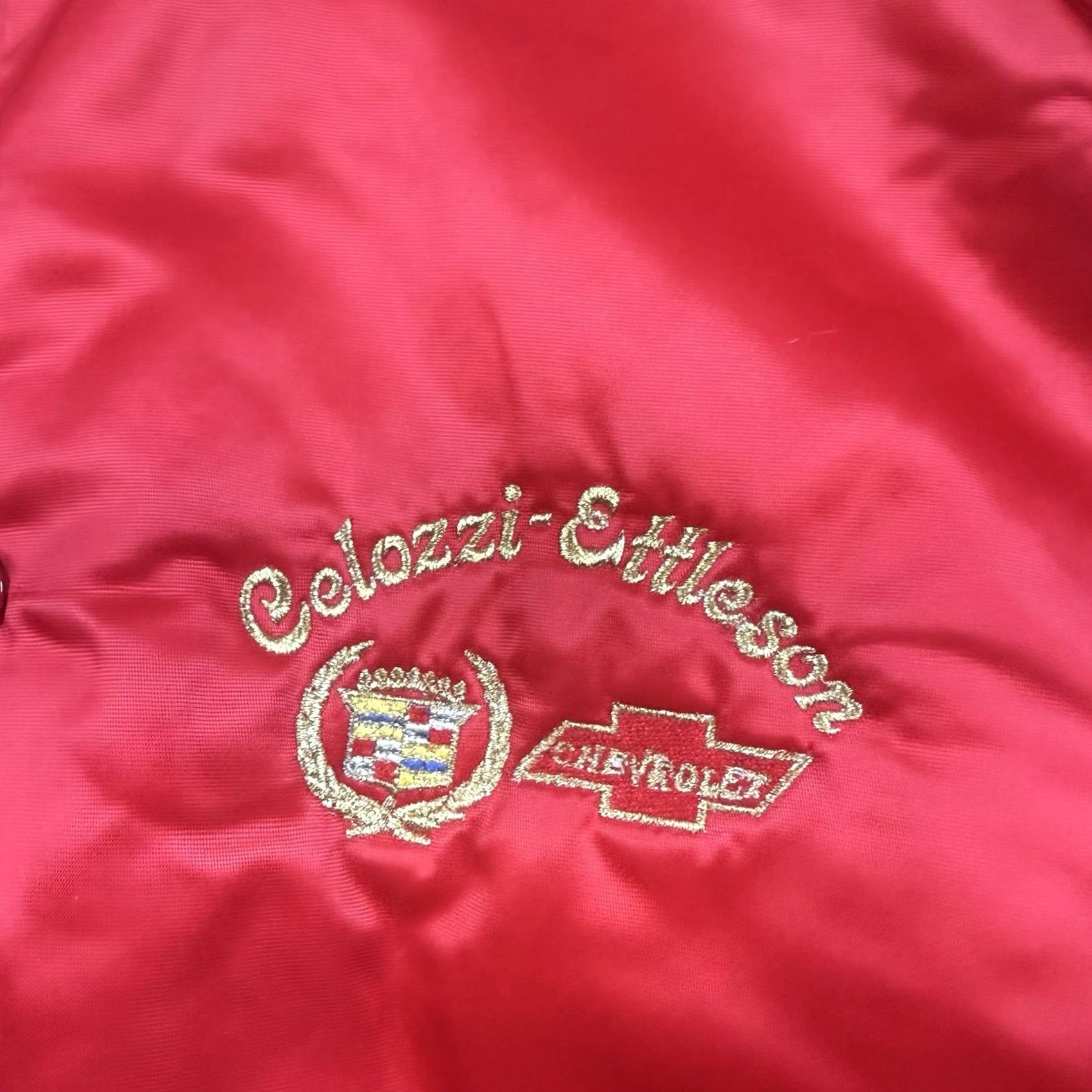 Vintage VINTAGE VTG Art Cadillac Chevy Satin Bomber Jacket Mens Medium Red Button Jacket Mens Red Satin Bomber Art Cadillac Chevy Size US M / EU 48-50 / 2 - 4 Thumbnail