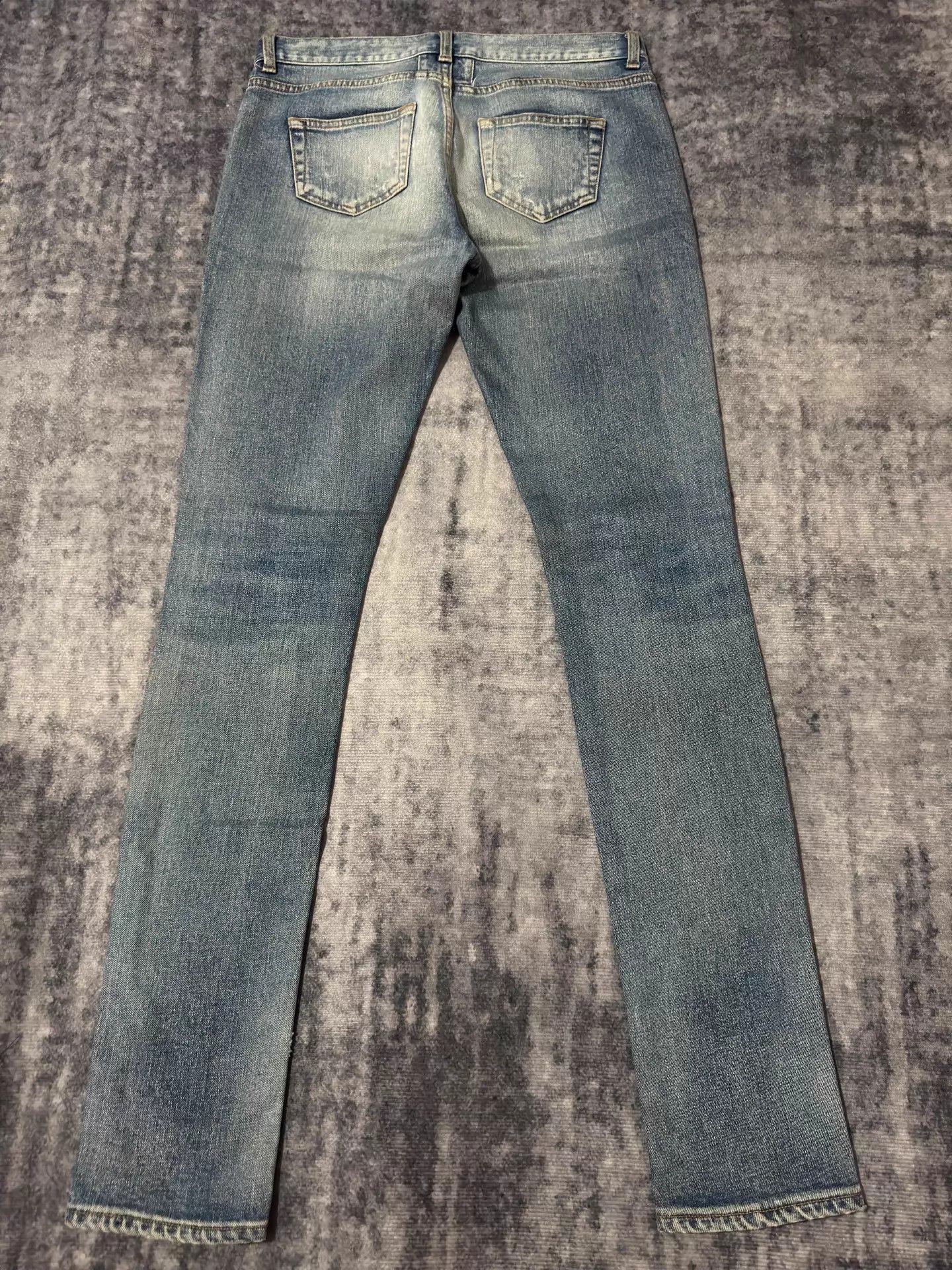 Saint Laurent Paris Saint Laurent 16FW Light Blue Distressed Patch Jeans Size US 27 - 2 Thumbnail