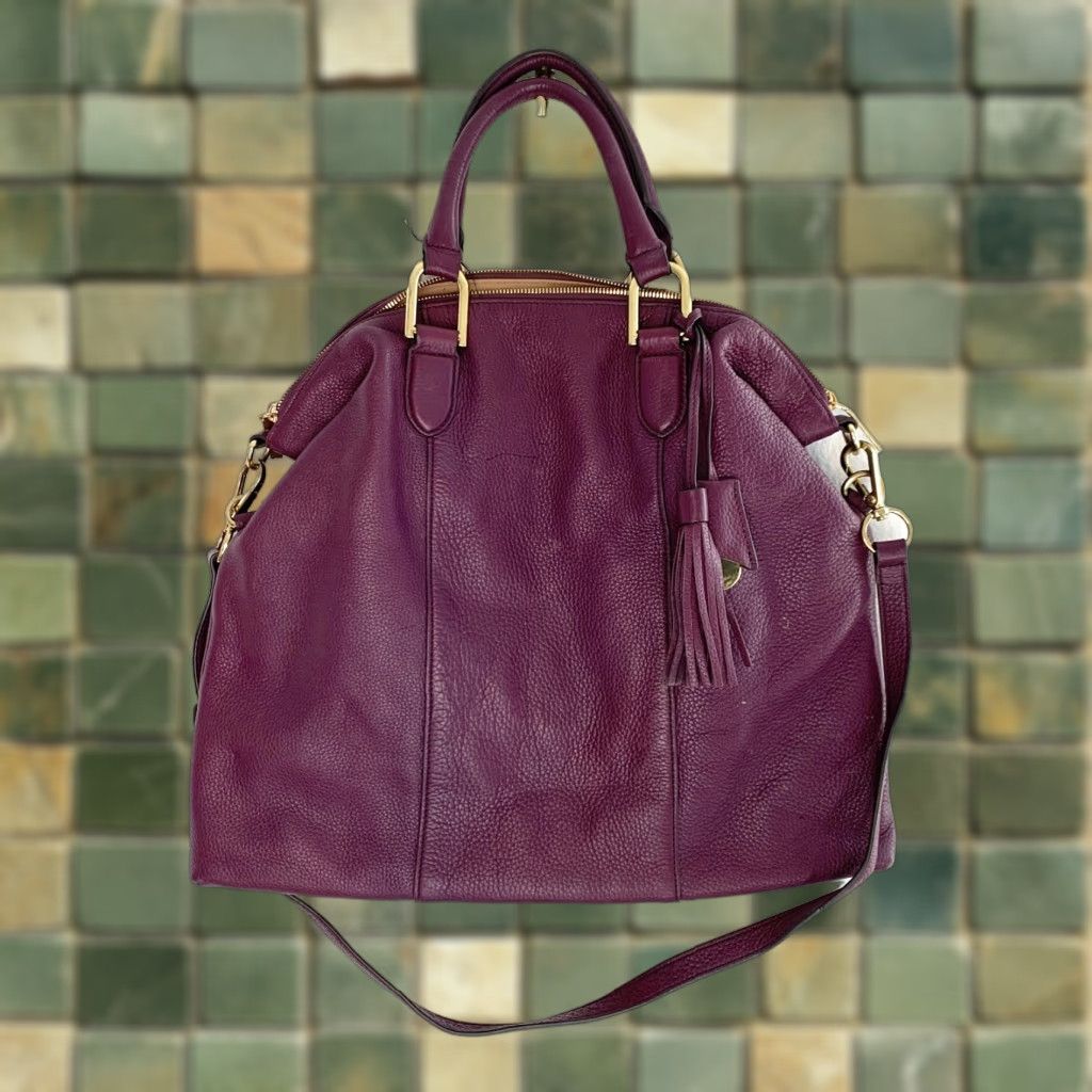 Vintage **G.I.L.I Purple Leather Crossbody Convertible Satchel Tassel** User: **G.I.L.I Purple Leather Convertible Crossbody Satchel Tassel** Size ONE SIZE - 1 Thumbnail