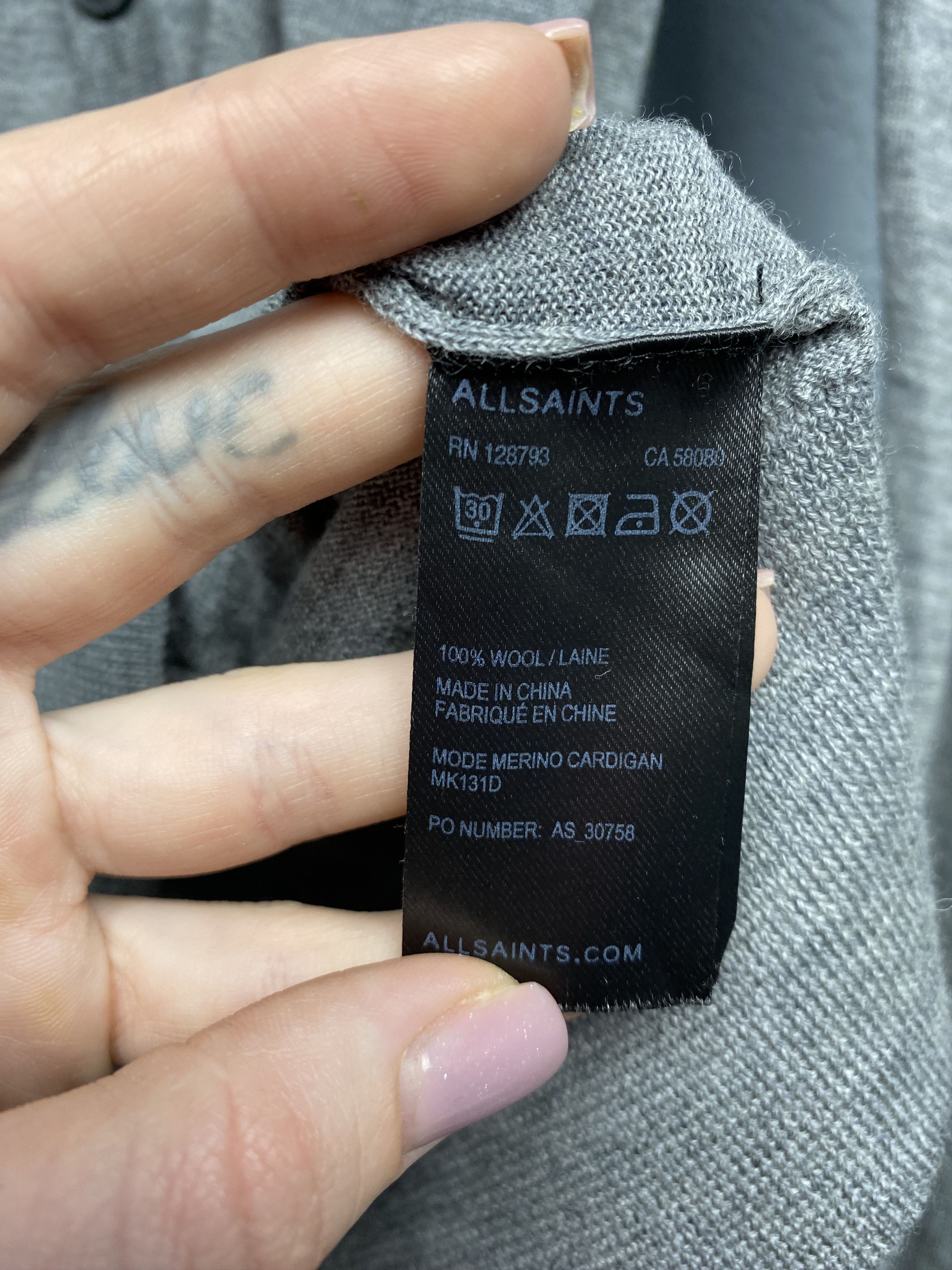 Allsaints × Vintage Allsaints Mens Mode Merino Wool Knit Cardigan Sweater Size US L / EU 52-54 / 3 - 4 Thumbnail