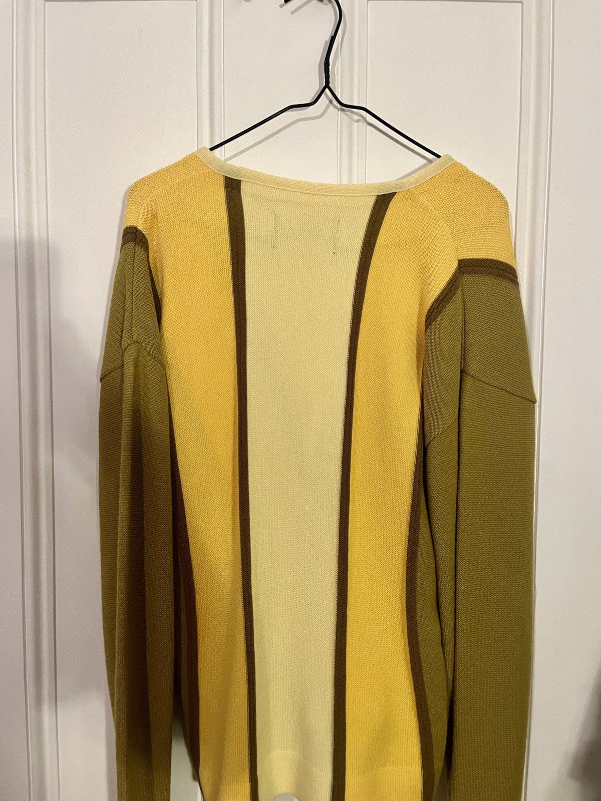 Awake NY Wool stripped cardigan yellow