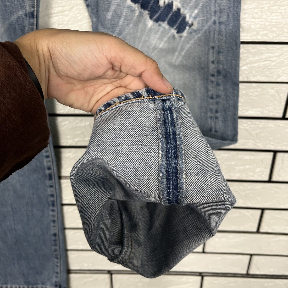Spellbound Vintage Domingo By Spellbound Distressed Denim Size US 34 / EU 50 - 12 Thumbnail