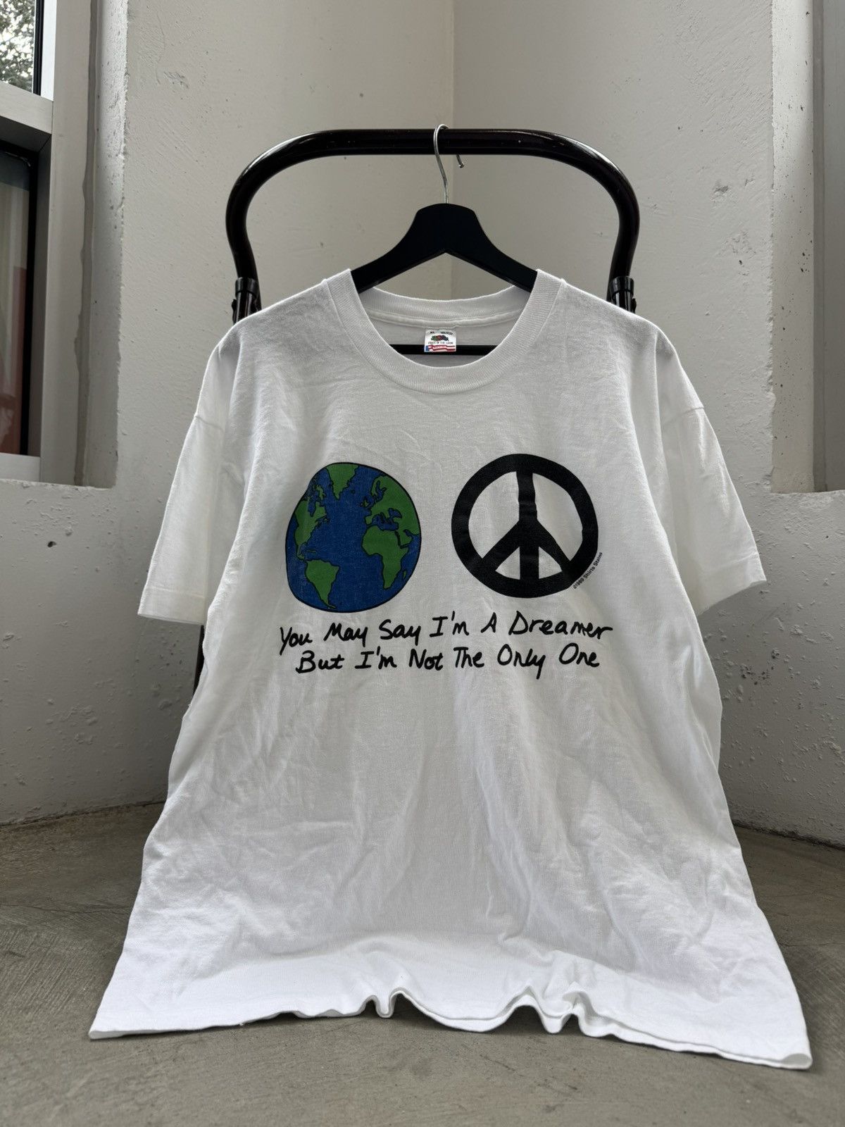 Vintage Vintage 90s World Peace Planet Earth T shirt Rare Size US XL / EU 56 / 4 - 1 Thumbnail