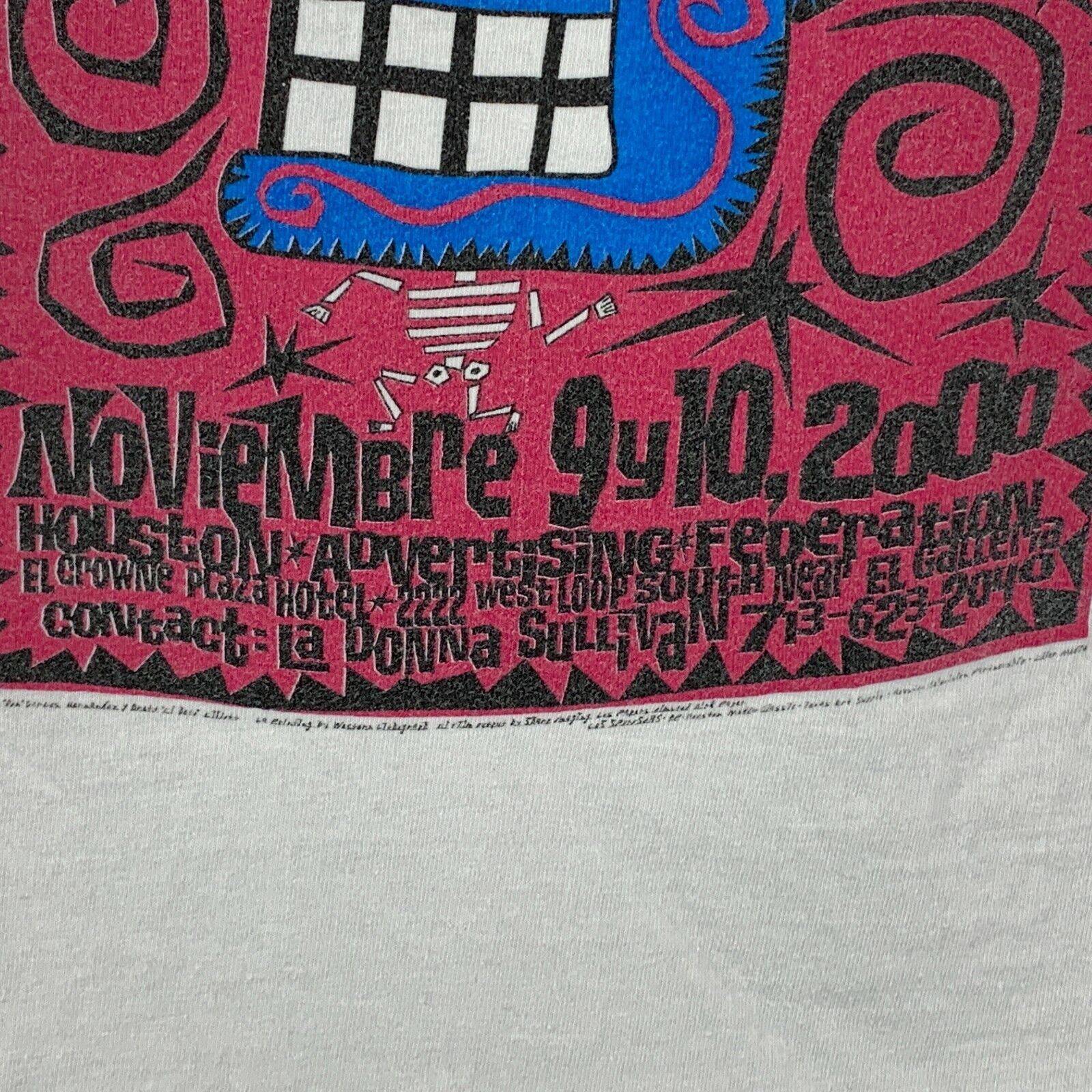 Hanes Vintage Y2Ks Houston Advertising Federation T Shirt White XL Size US XL / EU 56 / 4 - 6 Thumbnail