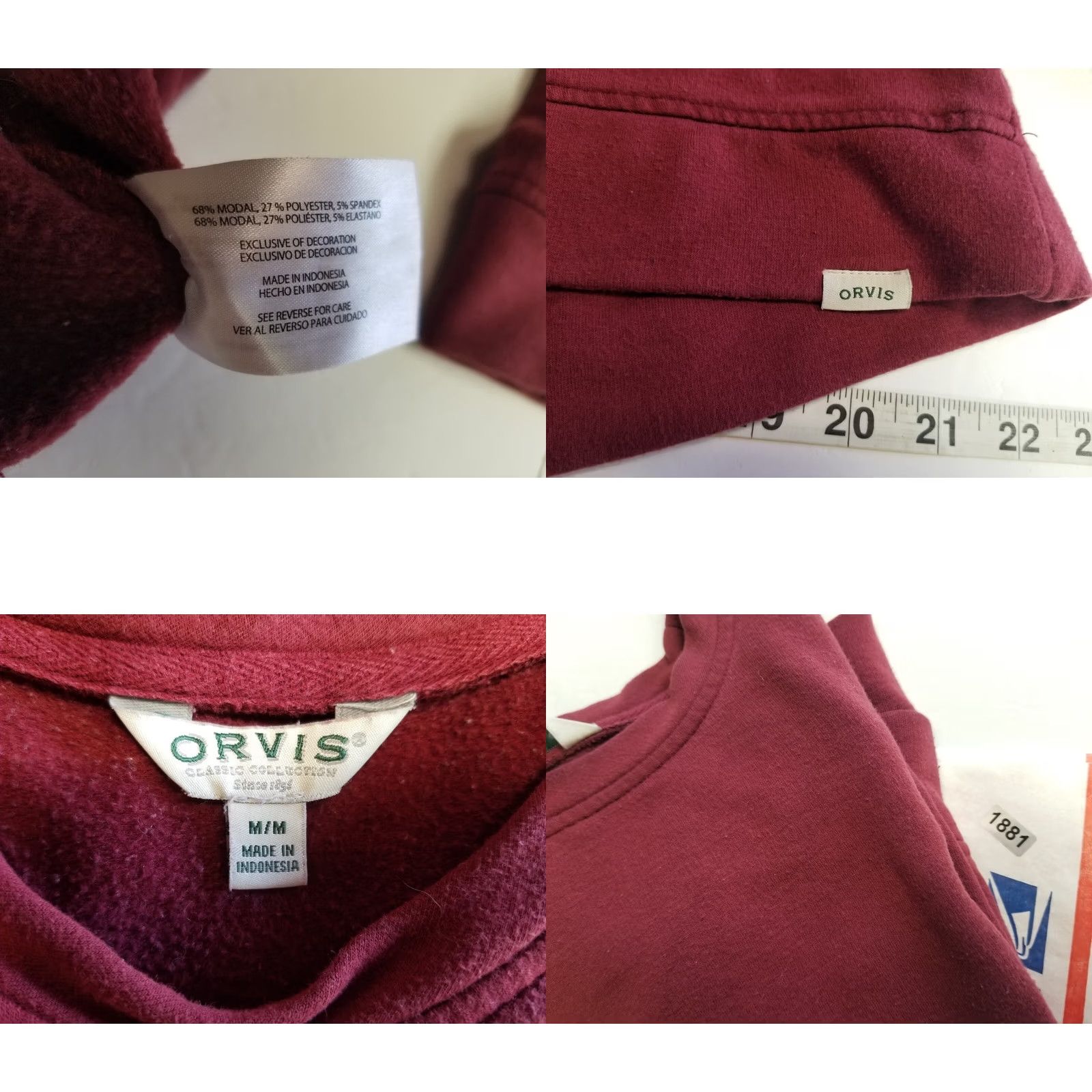 Orvis Orvis Sweater Womens Medium Long Sleeve Crewneck Burgundy Red Knit Pullover Coat Size M / US 6-8 / IT 42-44 - 8 Thumbnail