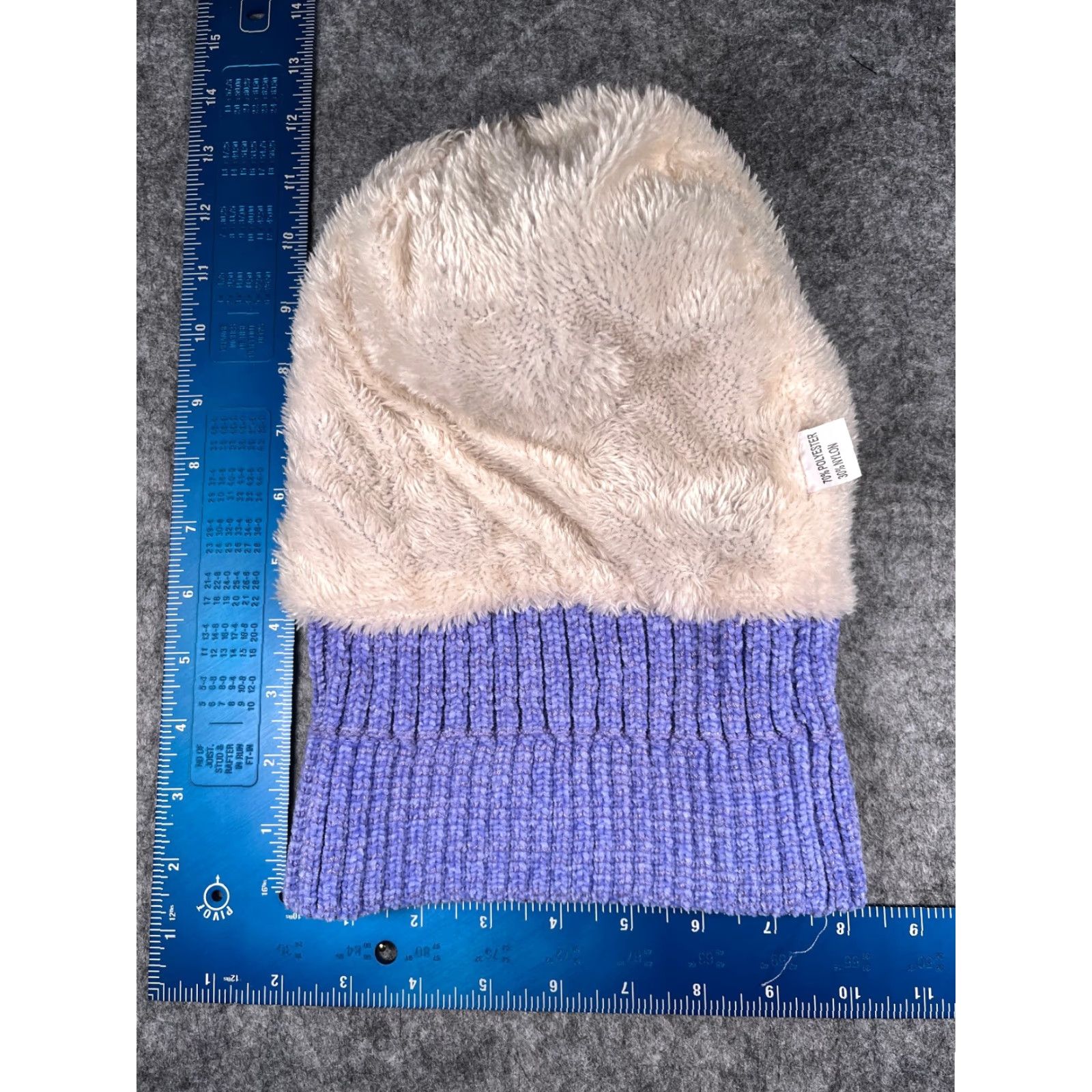 Vintage Page One Beanie Toque Women One Size Purple Cable Knit Nylon Polyester Ski Size ONE SIZE - 7 Thumbnail