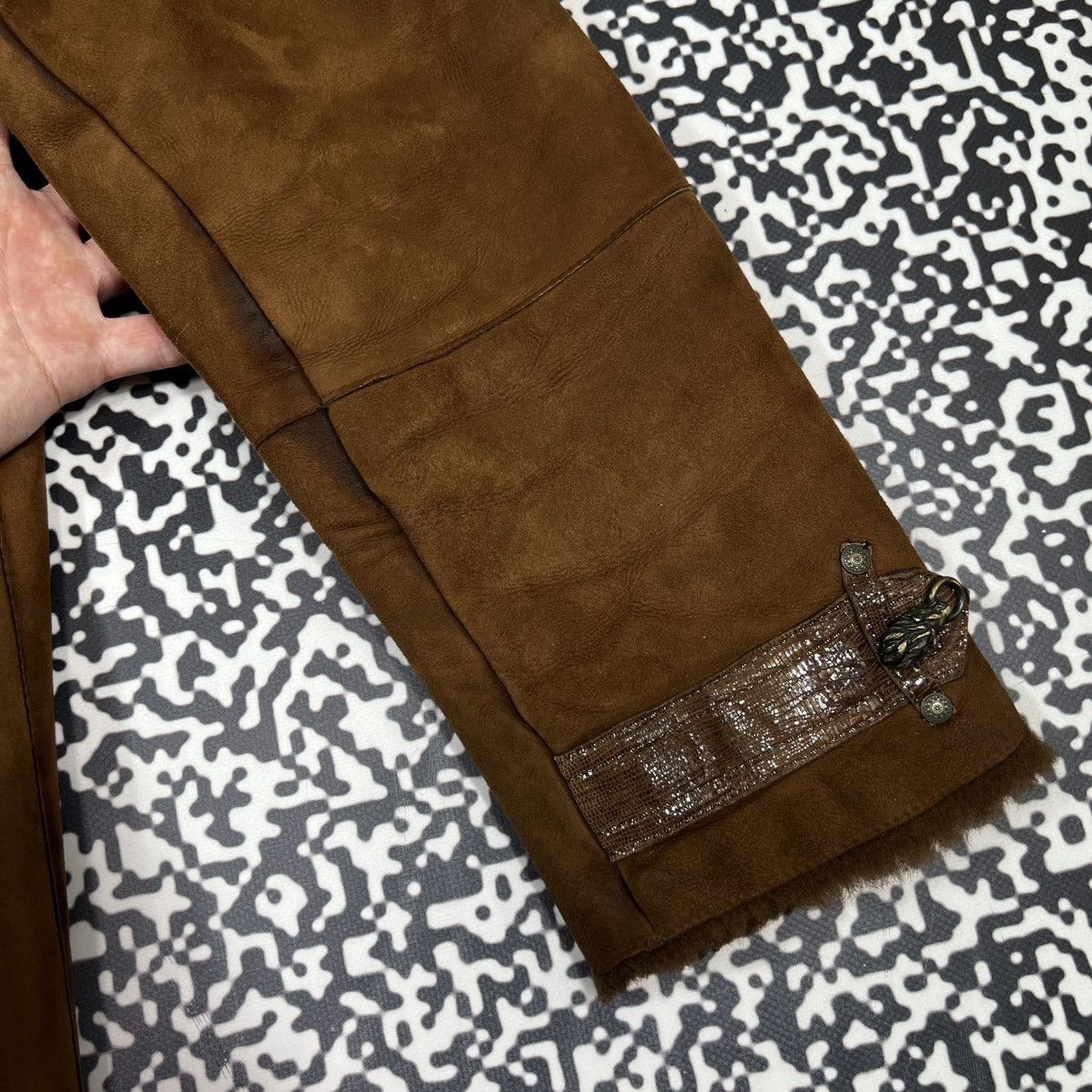 Vintage Vintage 00s Stella Rossa Leather Fur Sheepskin Coat Jacket Size M / US 6-8 / IT 42-44 - 15 Thumbnail