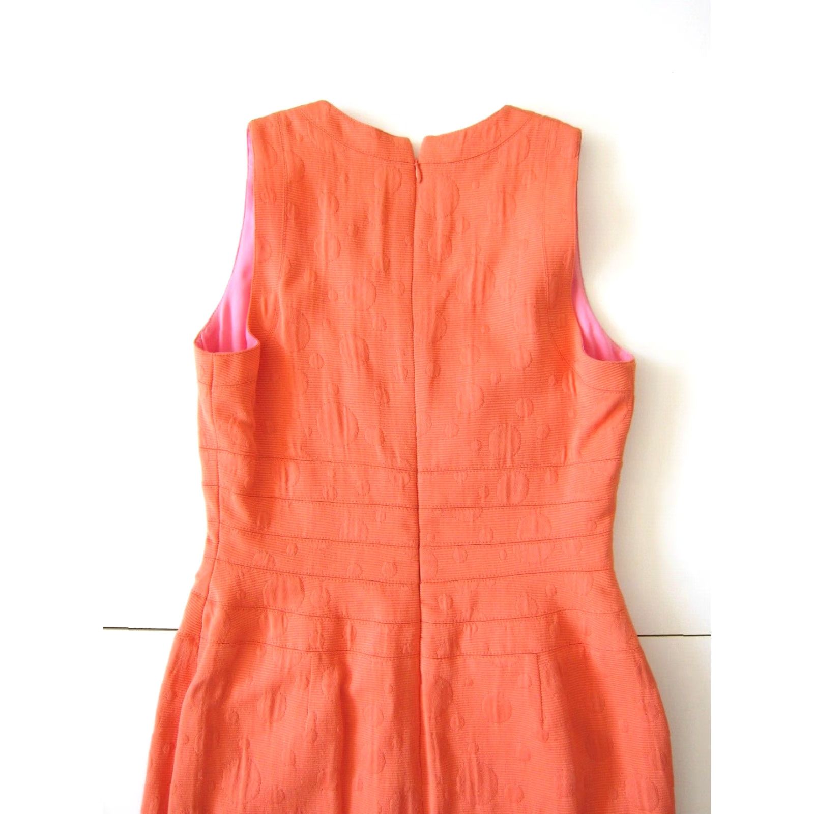 Vintage VINTAGE Kay Unger Orange Polka Dot Sleeveless V-Neck Sheath Tunic Dress 4 Ladies Size S / US 4 / IT 40 - 6 Thumbnail