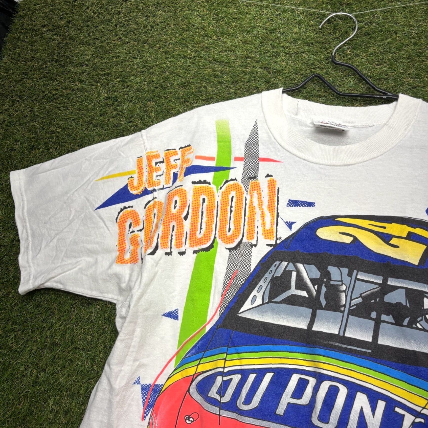 Chase Authentics VINTAGE Jeff Gordon NASCAR Shirt Mens XL 1990s White Crew Neck Short Sleeve Graphic Print Cars Sports 90s Mens Size US XL / EU 56 / 4 - 5 Thumbnail