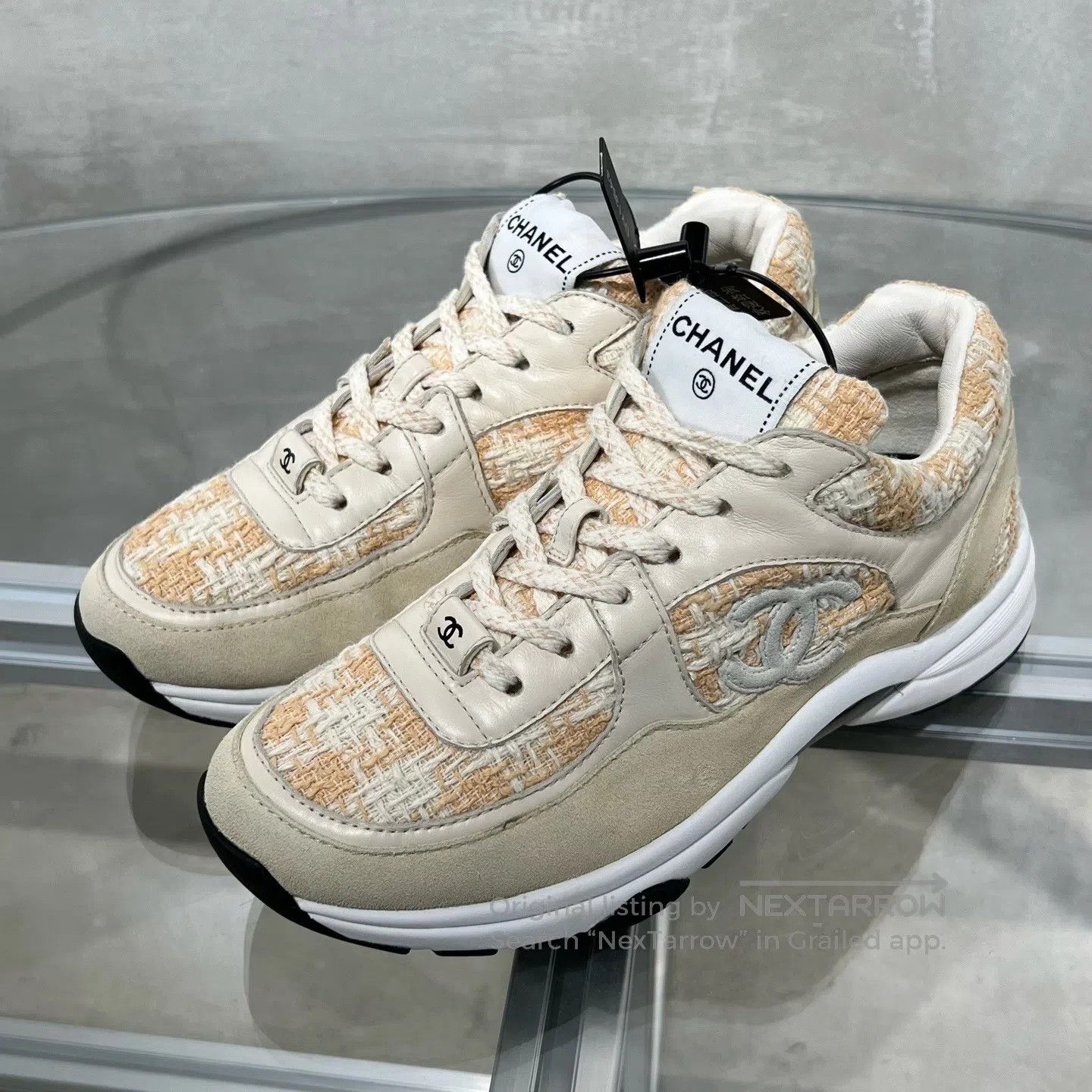 Chanel Chanel 23S White Orange Double-C Panda Sports Shoes Size US 6.5 / IT 36.5 - 1 Thumbnail