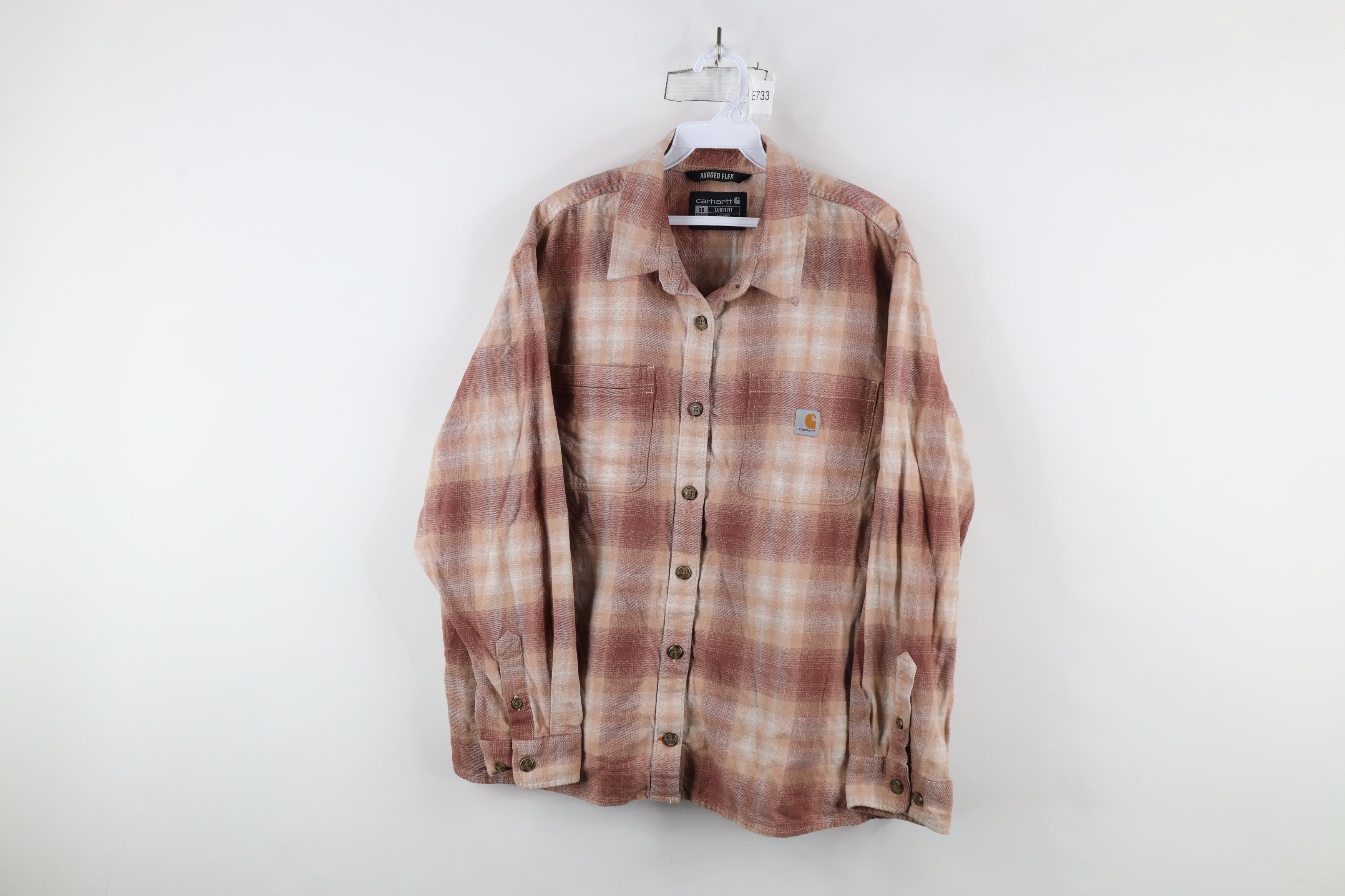 Carhartt × Vintage Vintage Carhartt Rugged Flex Flannel Collared Button Shirt Size XXL / US 16-18 / IT 52-54 - 1 Thumbnail