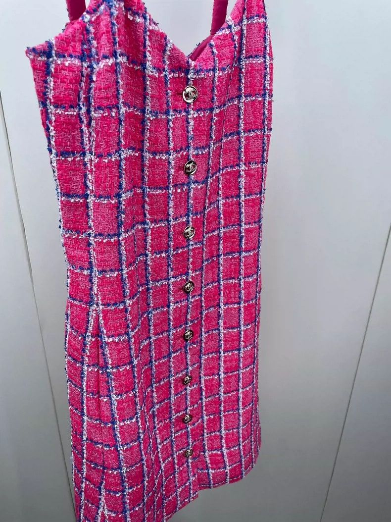 Chanel Chanel 24 Spring and Summer Pink Plaid Full Printed Suspend Size XS / US 0-2 / IT 36-38 - 4 Thumbnail