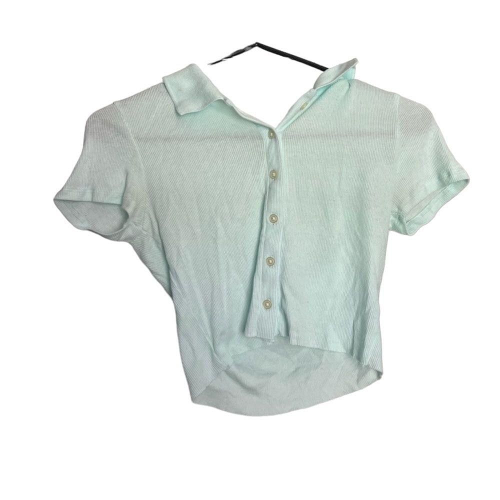 American Eagle Outfitters Pastel teal cropped polo Size XXS / US 00 / IT 34 - 1 Preview
