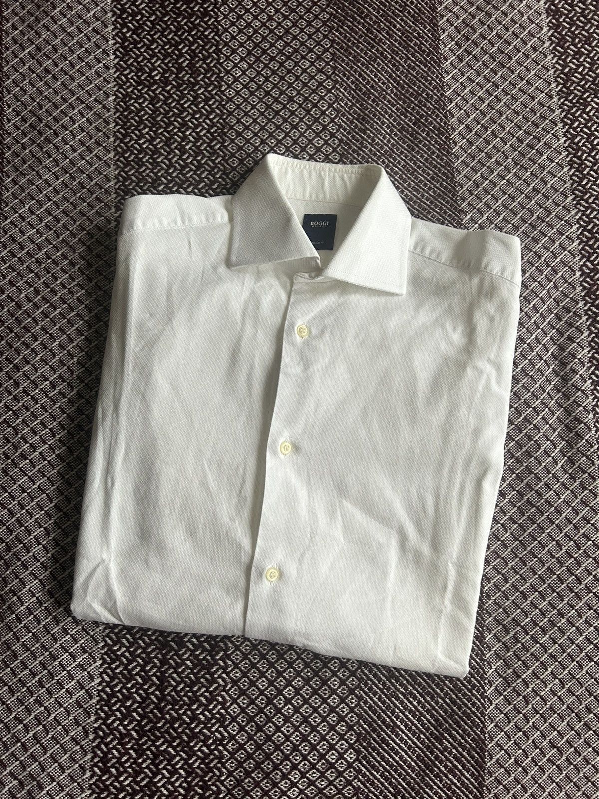 Boggi Boggi Milano White Shirt Mens Regular Fit Solid Style Size M Size US M / EU 48-50 / 2 - 12 Thumbnail