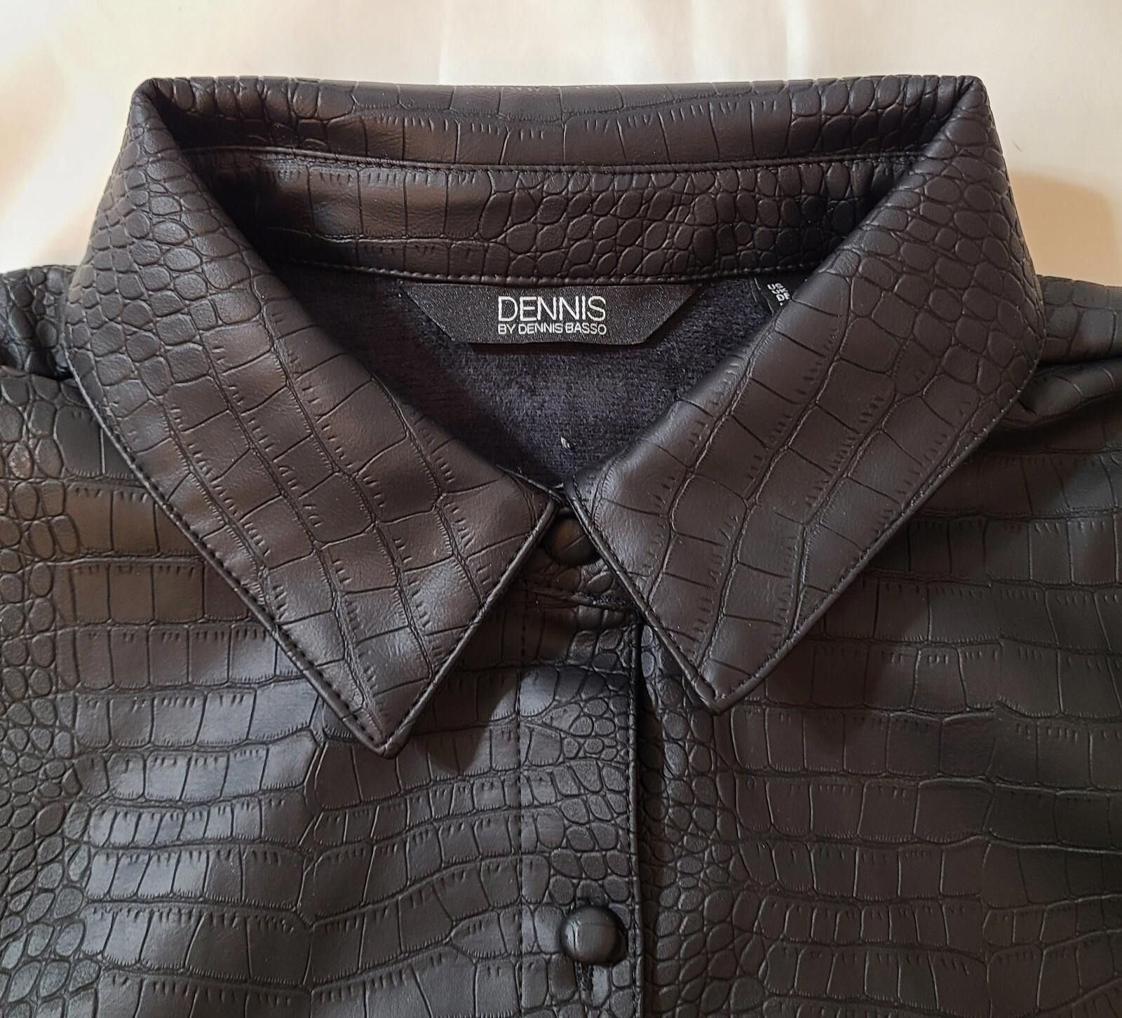 Designer Dennis Basso Faux Leather Textured Shirt Adult Size Medium Size M / US 6-8 / IT 42-44 - 1 Thumbnail
