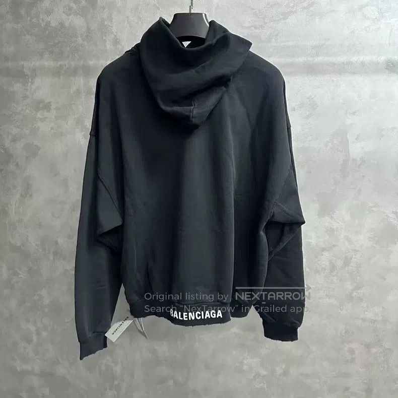 Balenciaga Balenciaga Black Solid Color Logo Embroidery Hooded Sweats Size US M / EU 48-50 / 2 - 2 Thumbnail