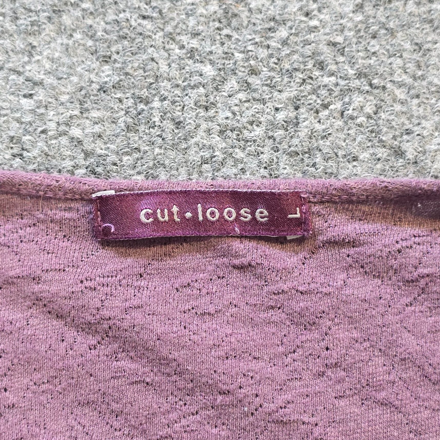 Vintage Cut Loose Top Womens Large Purple Embossed Textured Cowl Neck 3/4 Sleeve Casual Shirt + Blouse - Regular Pink? Size L / US 10 / IT 46 - 4 Thumbnail