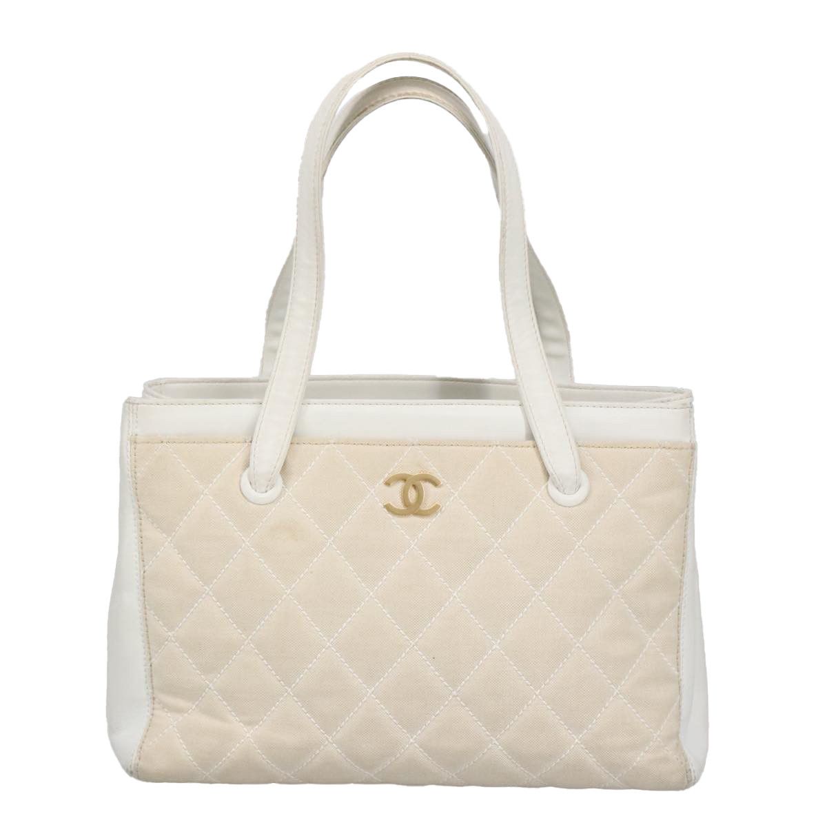 Chanel Coco Mark Gold Canvas Tote Bag (Pre-Owned) Size ONE SIZE - 1 Thumbnail