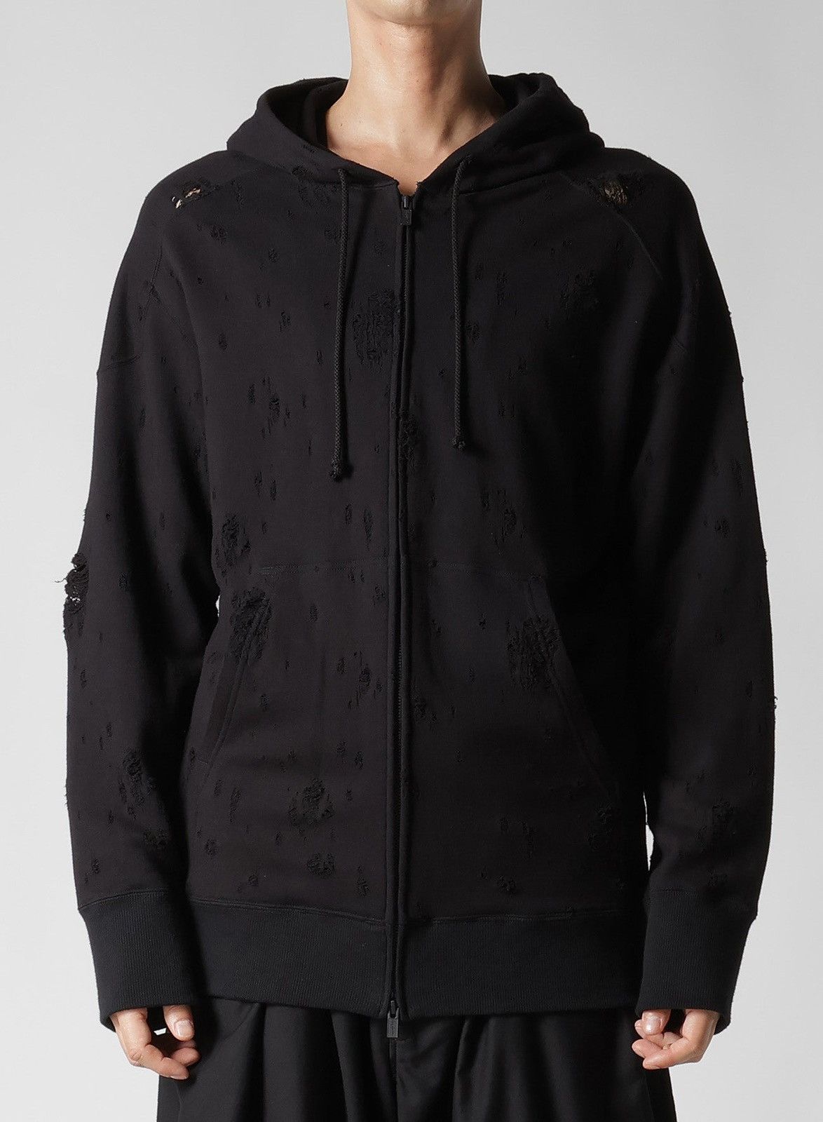 Yohji Yamamoto Yohji Yamamoto Pour Homme distressed long hoodie Size US L / EU 52-54 / 3 - 1 Thumbnail