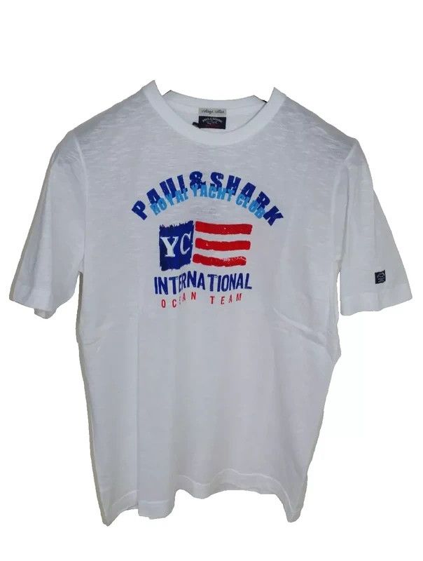 Paul & Shark PAUL&SHARK sz L T-SHIRT WHITE USA FLAG WHITE NEW Size US L / EU 52-54 / 3 - 1 Thumbnail