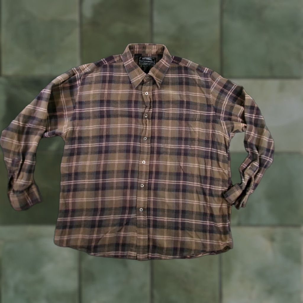 Vintage VINTAGE Copper & Oak Shirt Men 2XL Brown Plaid Flannel Button-Up Outdoor Workwear Classic Lumberjack Size US XXL / EU 58 / 5 - 1 Thumbnail