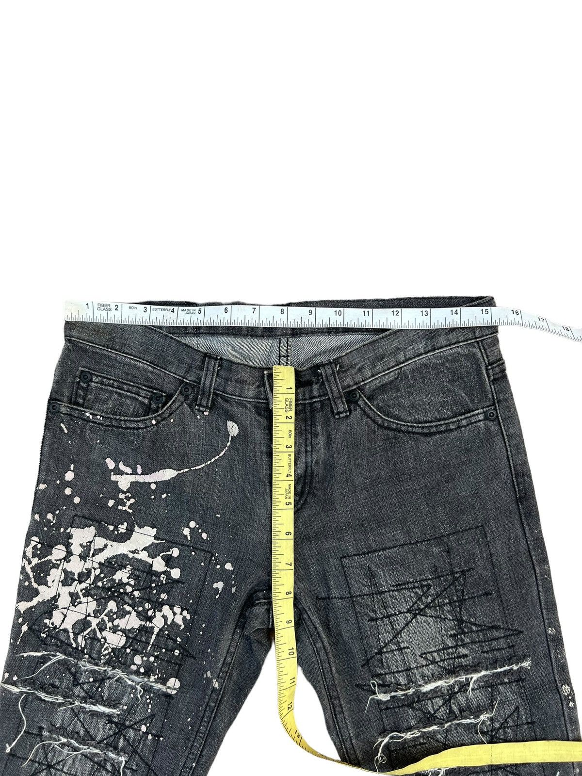 Hysteric Glamour × Vintage Vintage HG Japan Rips ZigZag Patchwork Denim Flare Jeans Size US 29 - 3 Thumbnail