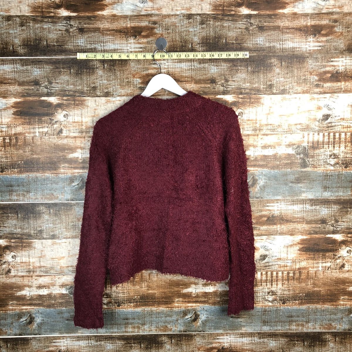 GU × Homespun Knitwear GU Maroon Knitwear crop top shaggy #A1672 Size L / US 10 / IT 46 - 12 Thumbnail