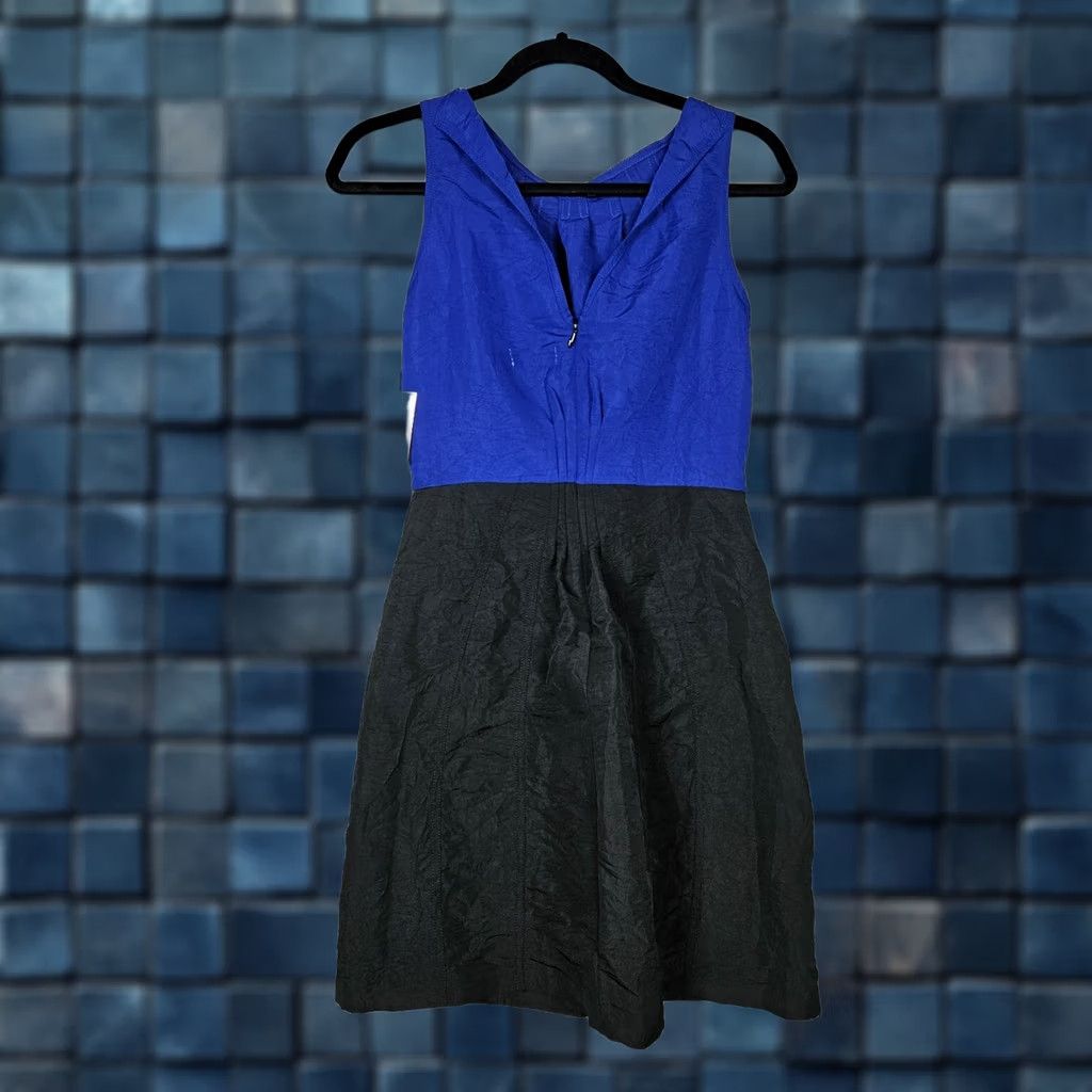Vintage Richard Chai For Target Women's Dress Blue Black Tie waist Size 7 Size M / US 6-8 / IT 42-44 - 1 Thumbnail