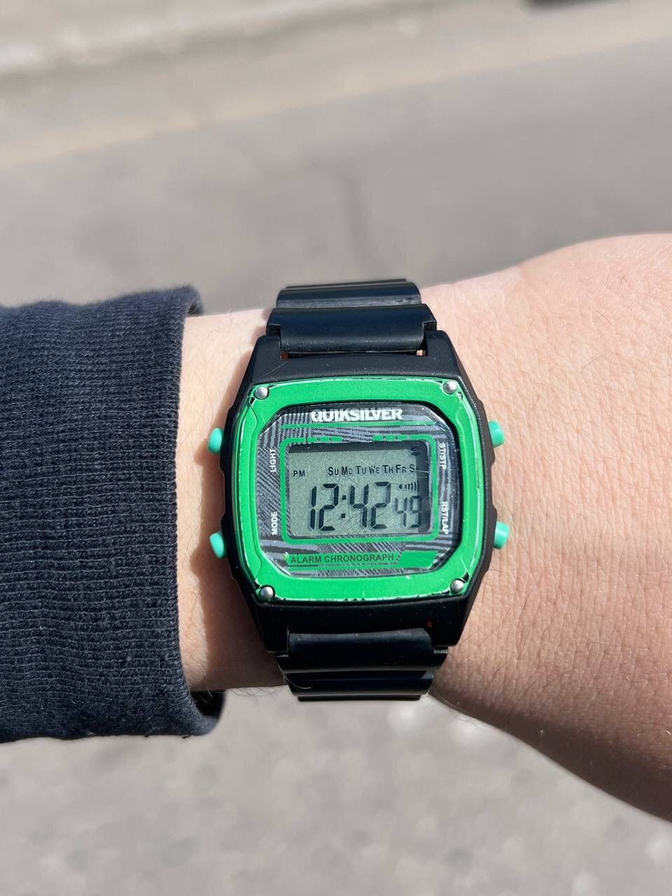 00S Quiksilver Digital Alarm Chronograph Watch in Black, Men's