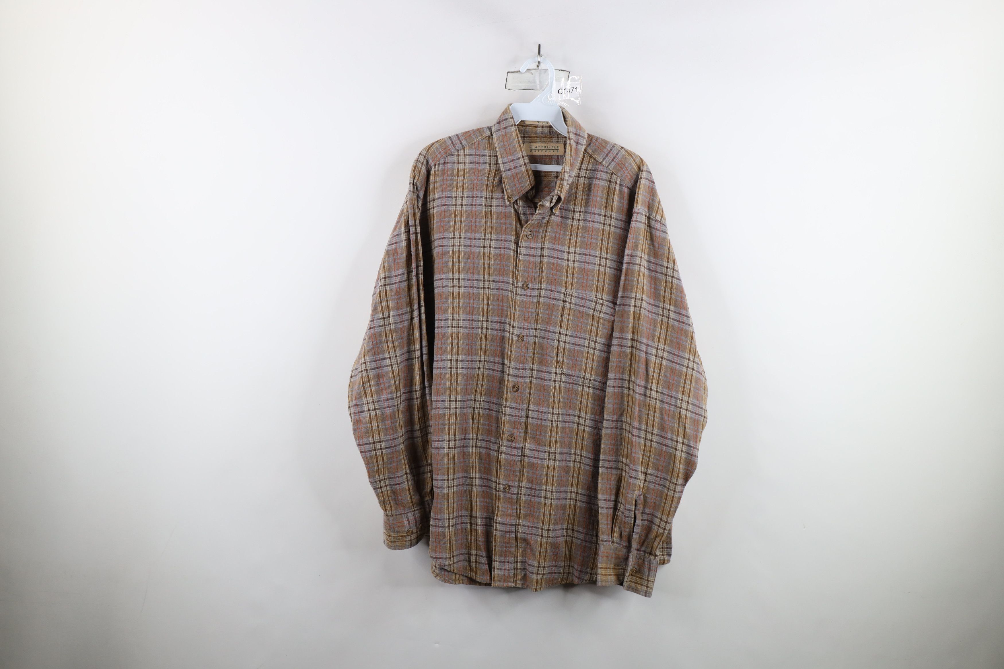 Vintage Vintage 90s Streetwear Earth Tone Flannel Button Down Shirt Size US L / EU 52-54 / 3 - 1 Thumbnail