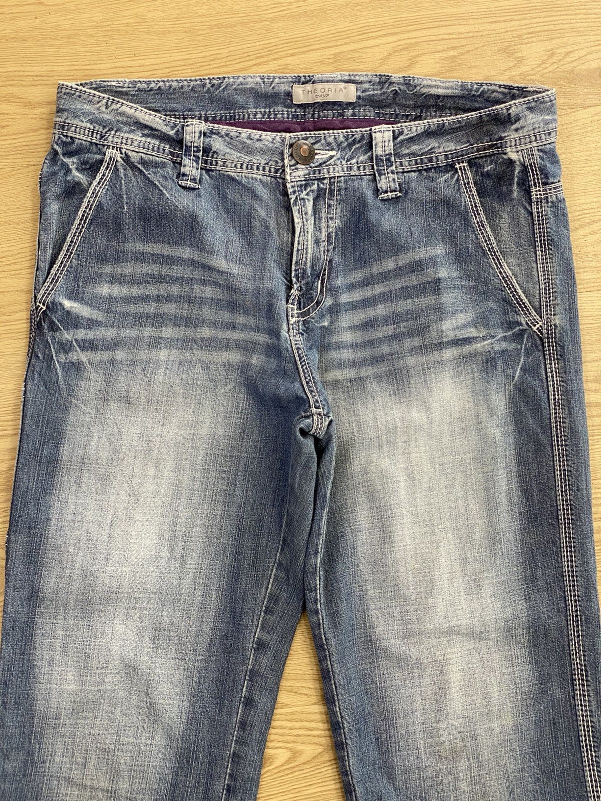 Japanese Brand Japanese Brand Faded Blue Wash Buckle Back Style Jeans Size US 32 / EU 48 - 2 Thumbnail