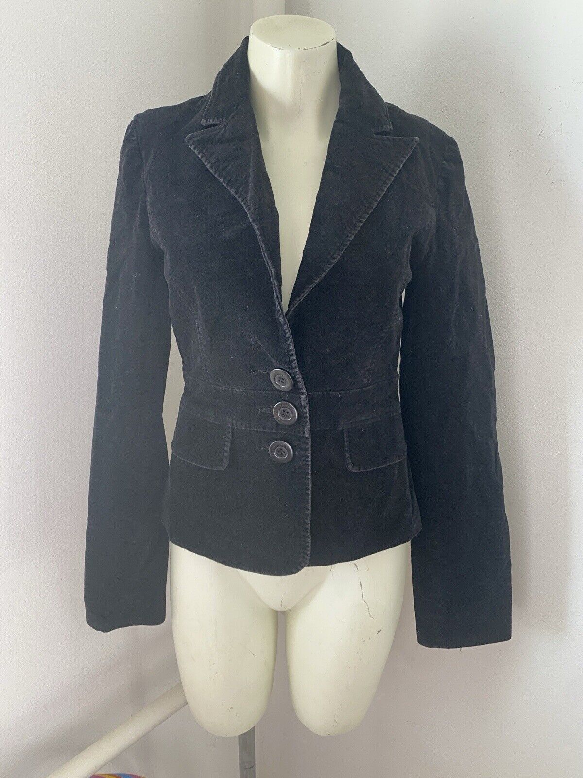 Vintage Only Velvet Blazer Jacket Black Size 8 B25 Size S / US 4 / IT 40 - 2 Thumbnail