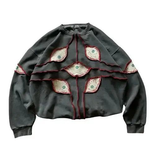 Aran Isles Knitwear Goth Punk Graphic Patchwork Sweater Mens Size US L / EU 52-54 / 3 - 1 Thumbnail