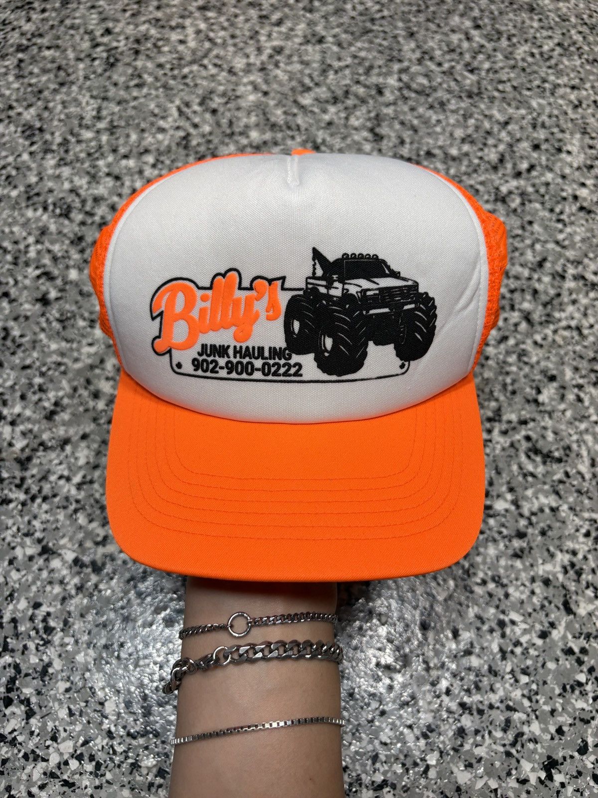 Billy Hill 2022 Billy Hill Neon Orange “Junk Hauling” Trucker Mesh Hat Size ONE SIZE - 1 Thumbnail