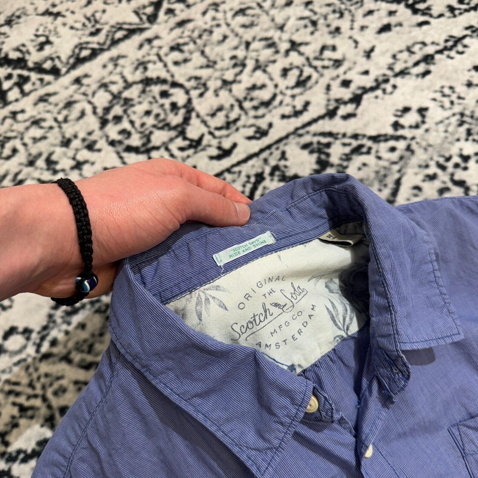 Scotch & Soda × Vintage Vintage Scotch Soda Unisex Blue Cotton Shirt Size L Y2K 90s Size US L / EU 52-54 / 3 - 7 Thumbnail