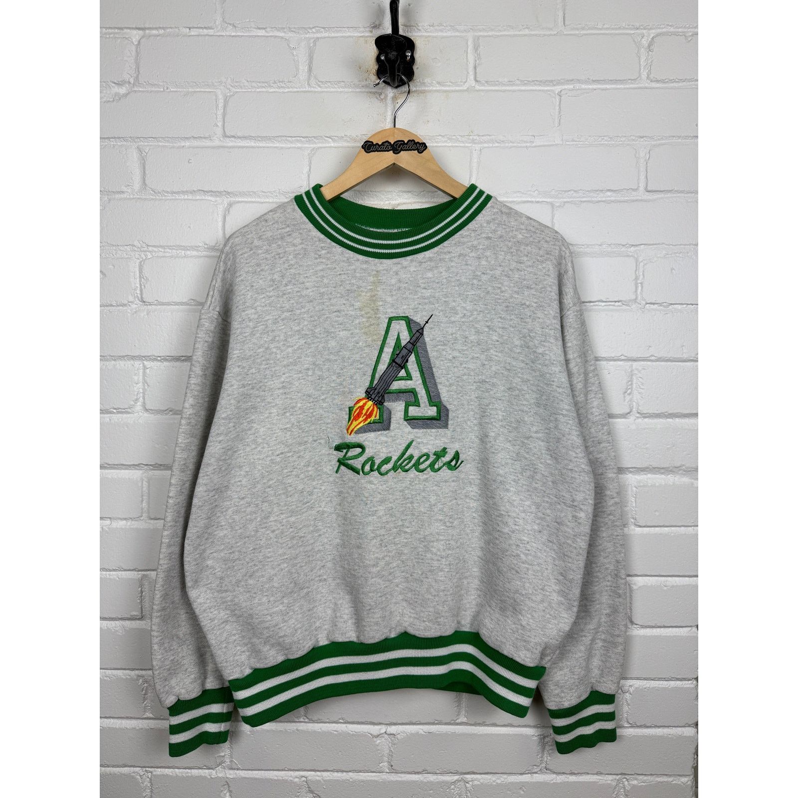 Vintage Vintage 90s A Rockets Spaceship Embroidered Sweatshirt L Size US L / EU 52-54 / 3 - 1 Thumbnail