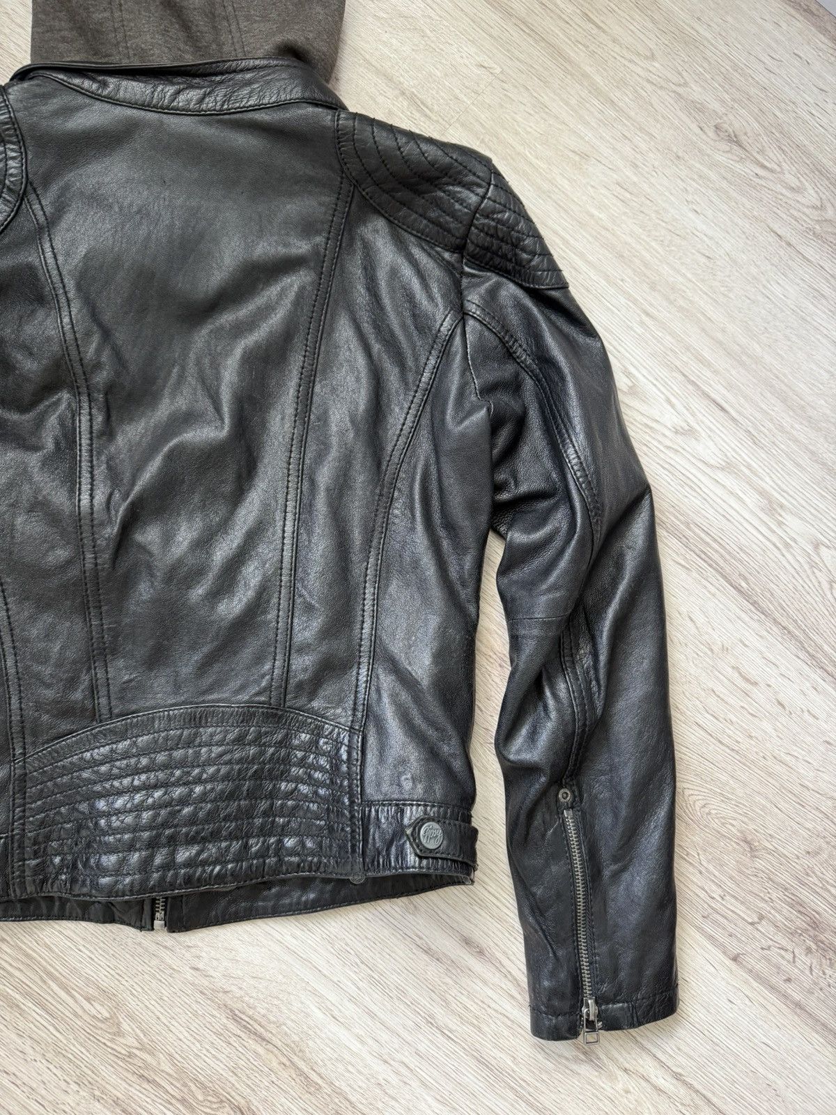 Gypsy Gipsy Leather Biker Jacket Hooded Black Moto Slim Fit Size S Size S / US 4 / IT 40 - 14 Thumbnail