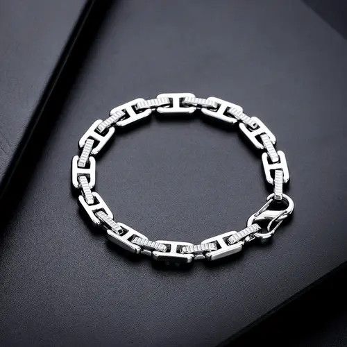 Jewelry Silver Link Chain Bracelet, Chunky Chain Bracelet Size ONE SIZE - 2 Thumbnail