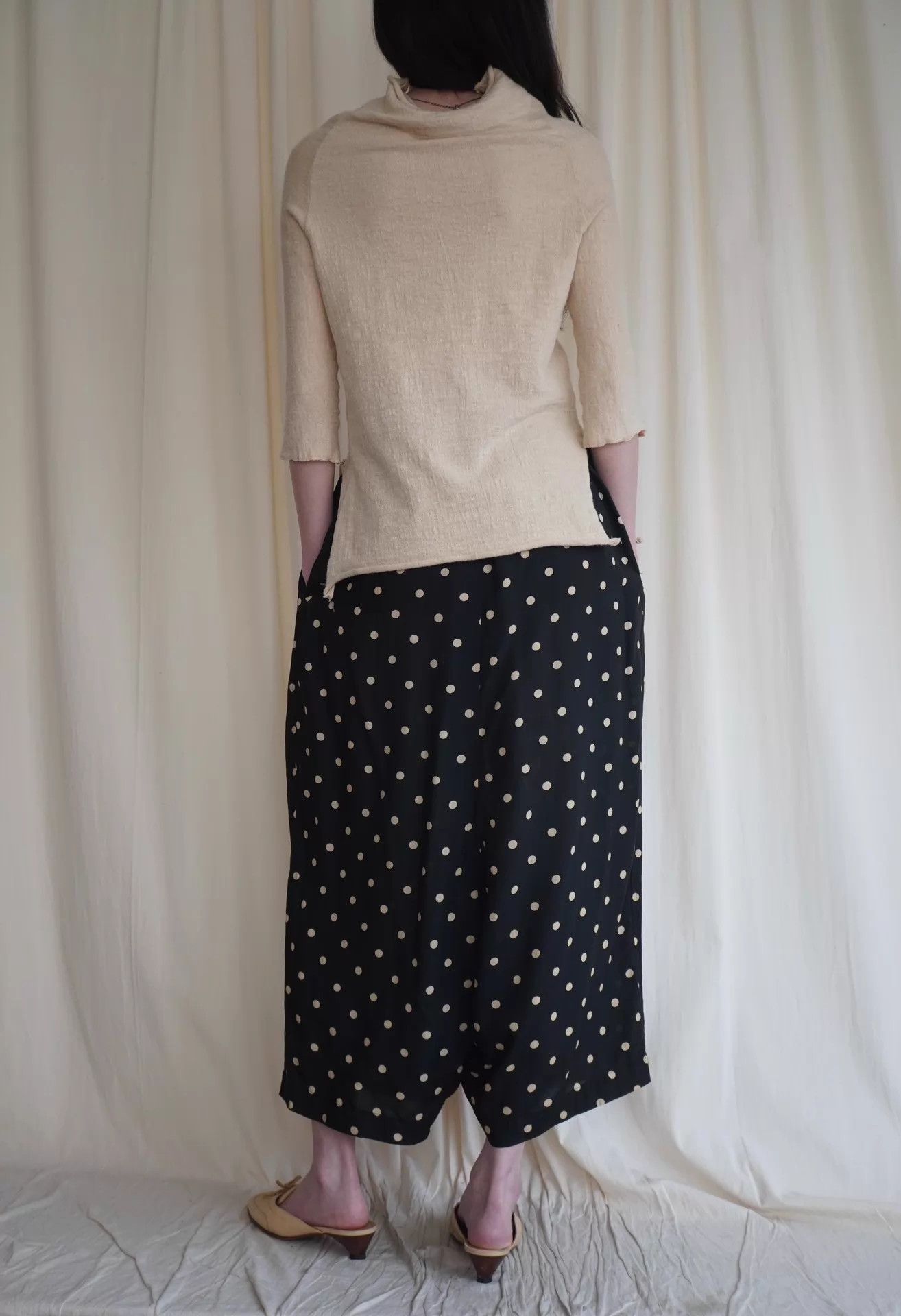 Y's Y's Yohji Yamamoto stretch linen 7/8 top size 3 women's Size L / US 10 / IT 46 - 5 Thumbnail