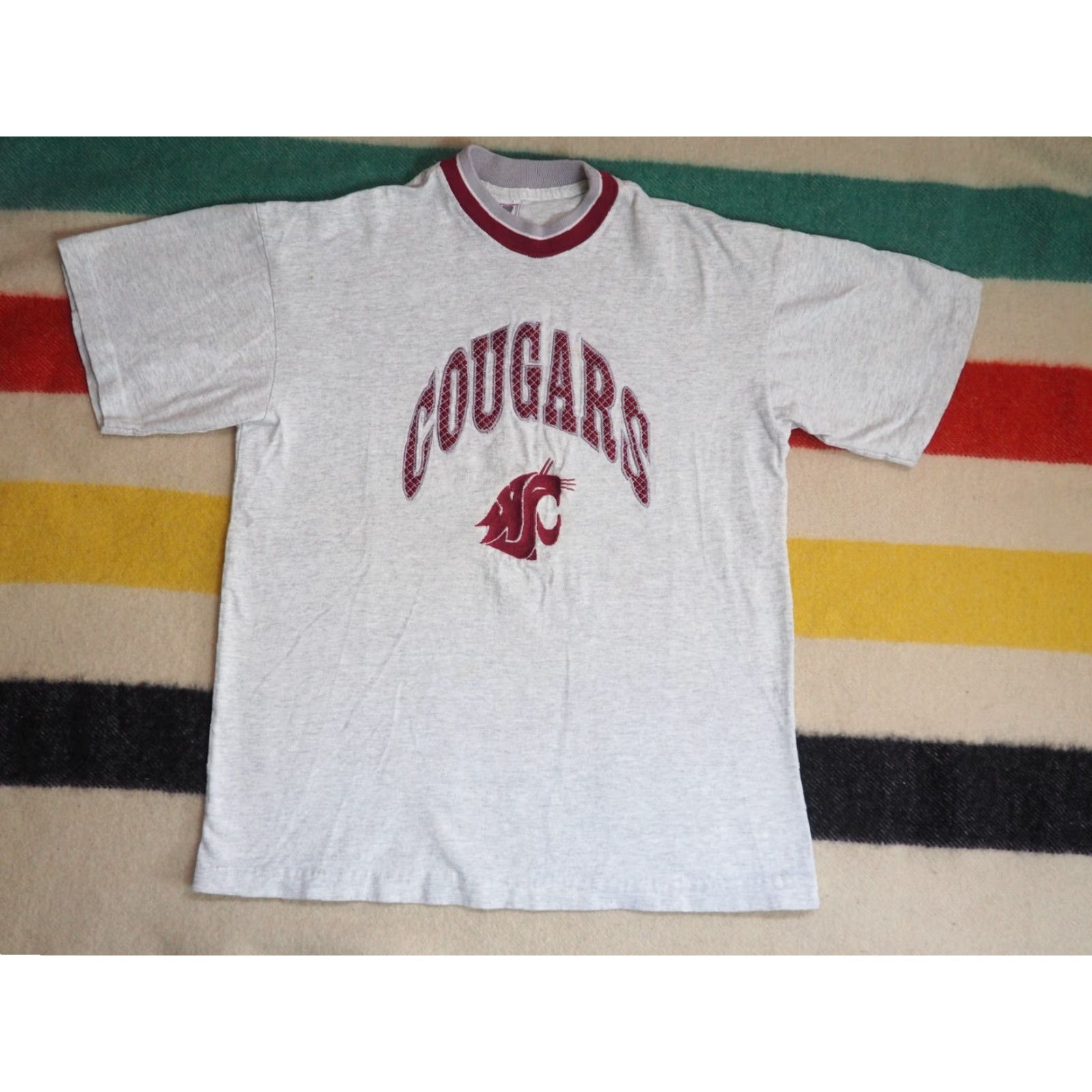 Vintage VTG 90s Legends WSU Washington State Cougars Sewn USA Gray Tee Shirt L Unisex Shirt 1990s Graphic Cotton USA Gray Size US L / EU 52-54 / 3 - 3 Thumbnail