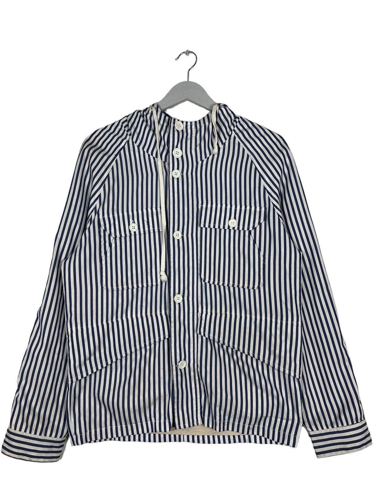 Japanese Brand 🔥 WHITE MEDALION STRIPE JACKET Size US M / EU 48-50 / 2 - 2 Thumbnail