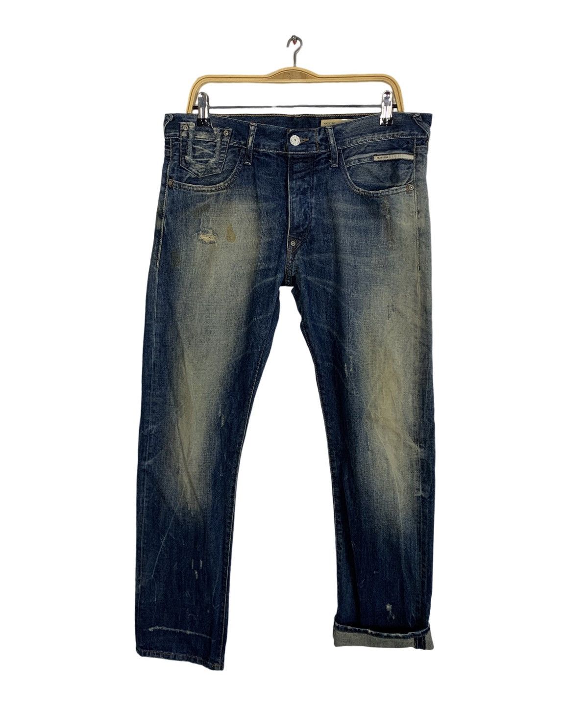 Replay Replay Maestro Indigo Beauty Faded Straight Cut Buttonfly Size US 34 / EU 50 - 1 Thumbnail