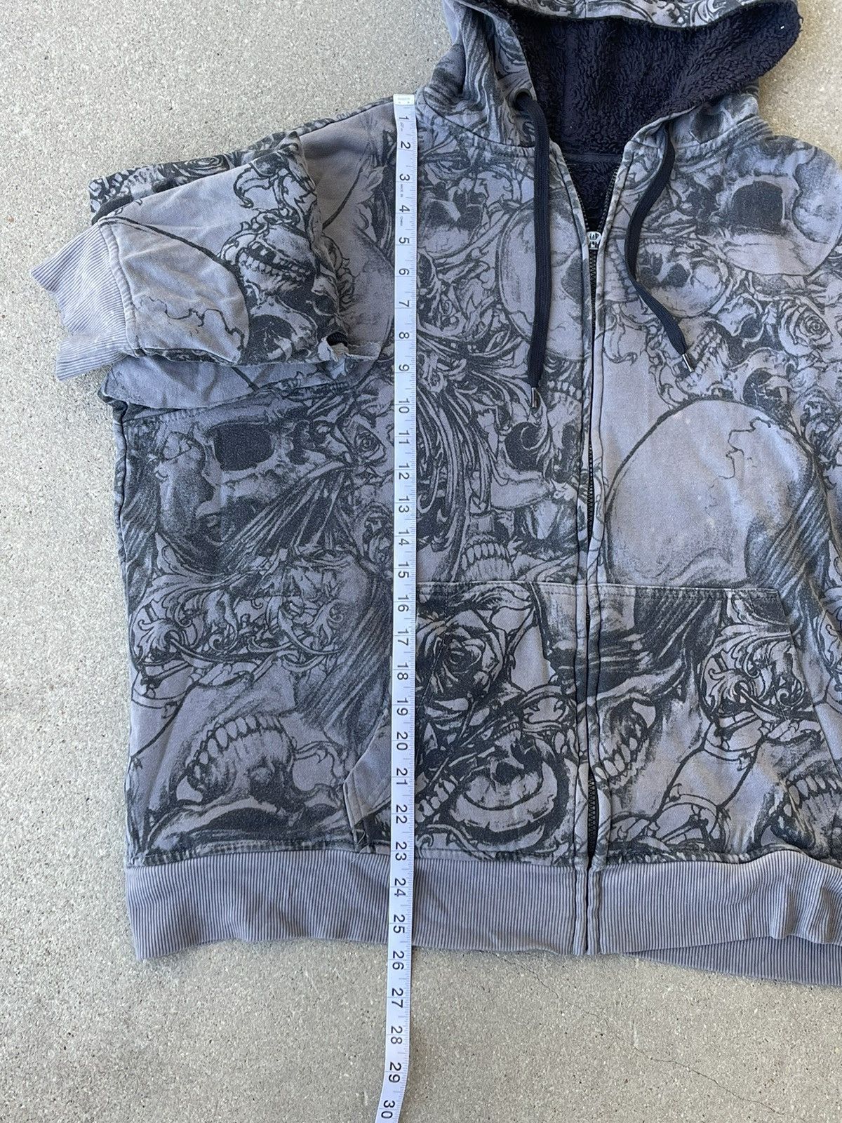 Affliction × Vintage Vintage Y2K AOP Skull Wings Grunge Style Hoodie Mens XL Size US XL / EU 56 / 4 - 6 Thumbnail