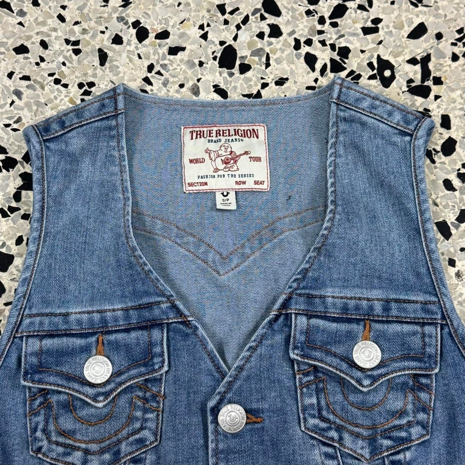 True Religion × Vintage VINTAGE Y2K TRUE RELIGION WOMENS DENIM VEST: Size S / US 4 / IT 40 - 2 Thumbnail