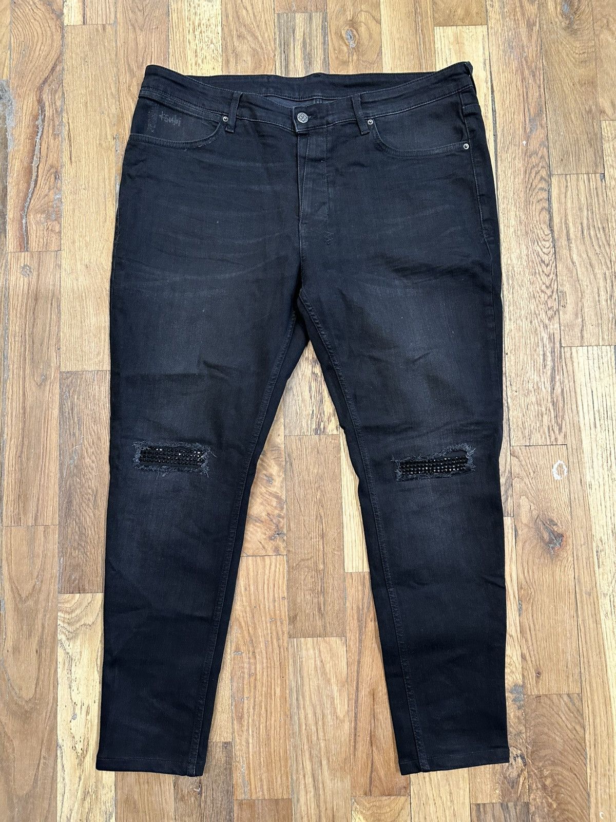 Ksubi Ksubi Crystal Knee Black Denim Jeans Size 38 Size US 38 / EU 54 - 1 Thumbnail