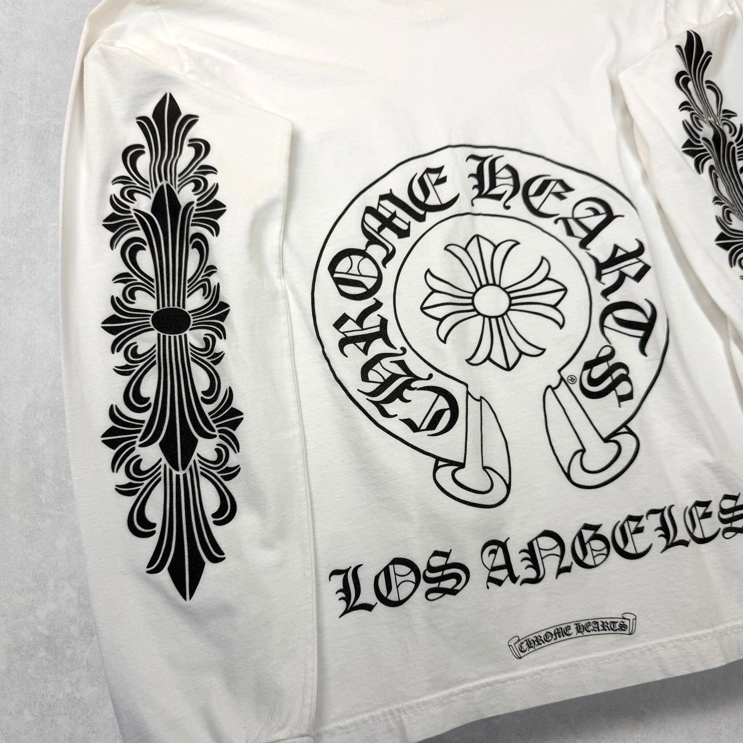 Chrome Hearts Chrome Hearts White LA Horseshoe Floral L/S L Size US L / EU 52-54 / 3 - 3 Thumbnail