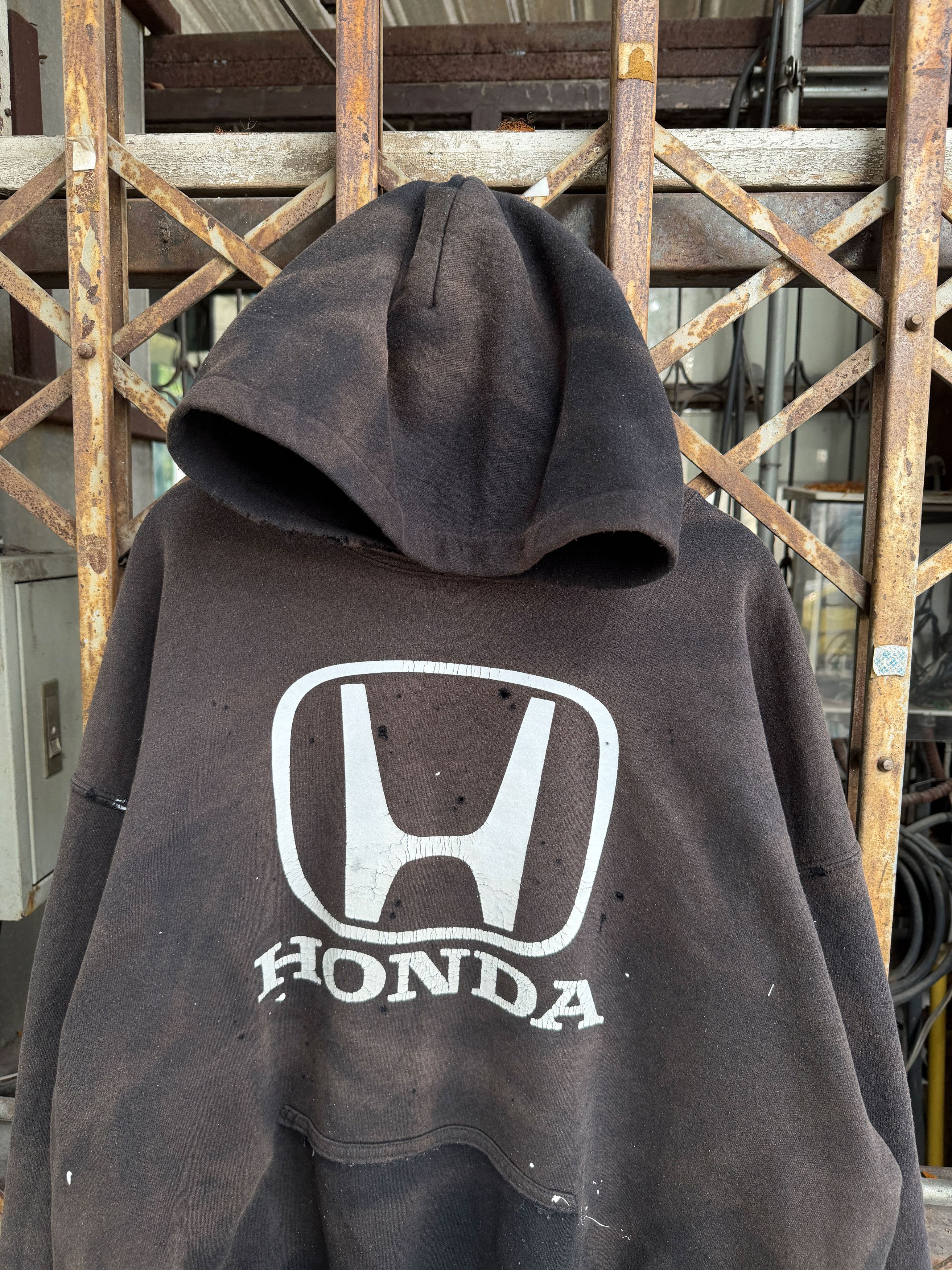 Vintage Thrashed Distressed & Faded "HONDA" Hoodie ERD Grunge Size US XL / EU 56 / 4 - 7 Thumbnail