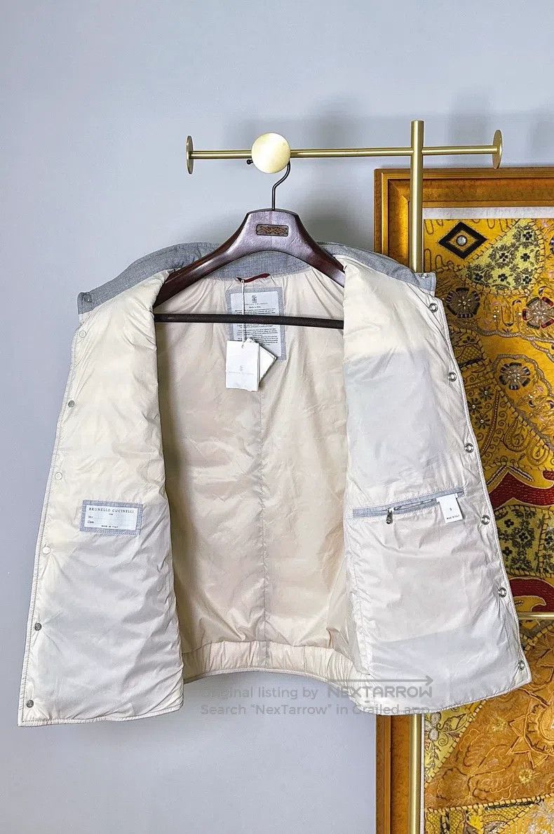 Brunello Cucinelli Brunello Cucinelli Linen wool down vest Size US S / EU 44-46 / 1 - 4 Thumbnail