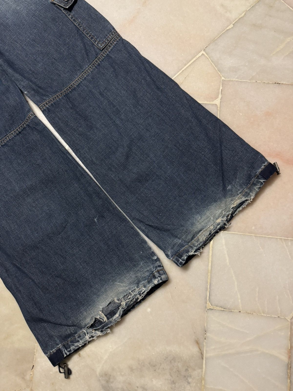 Esprit 💥BAGGY FLARE💥VINTAGE ESPRIT MUDWASH CARGO JEANS SICK DISTRES Size US 31 - 25 Thumbnail